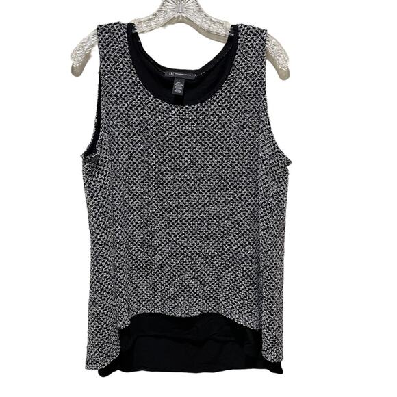 INC International Concepts Layered Sleeveless Top Sequin Split Back Large - Picture 2 of 9